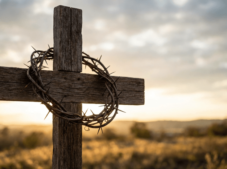 Cross with crown of thorns